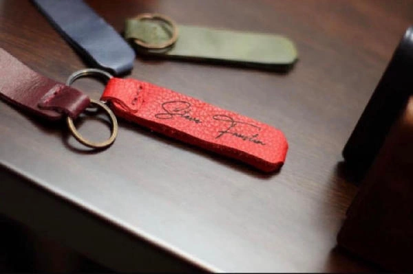 Leather stamped with a name or logo, WACCO Studio Vancouver